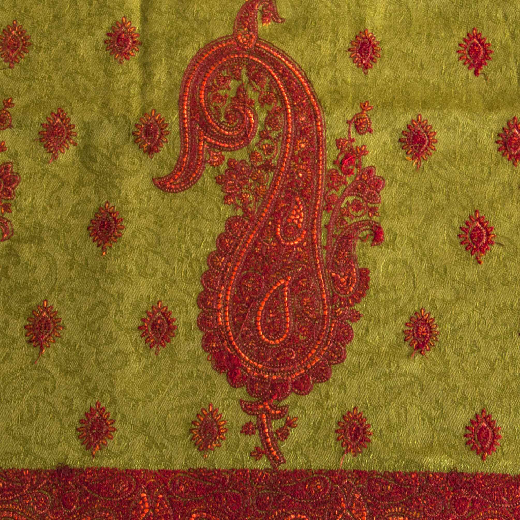 Semi Woolen Suit Fabric Hand Crafted in Sozni Embroidery - Art of ...